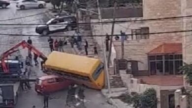 تدهور حافلة في منطقة طبربور-فيديو